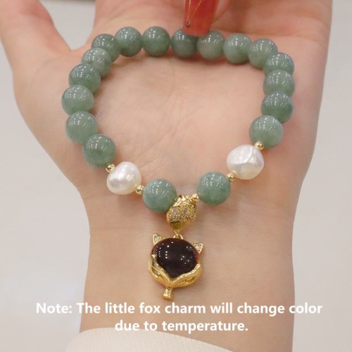 Jade Pearl Fox Charm Luck Bracelet Jade Pearl Fox Charm Luck Bracelet
