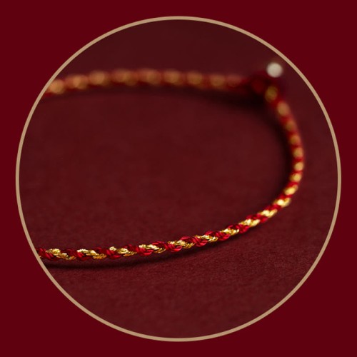 14K Gold Red Rope King Kong Knot Bracelet 14K Gold Red Rope King Kong Knot Bracelet
