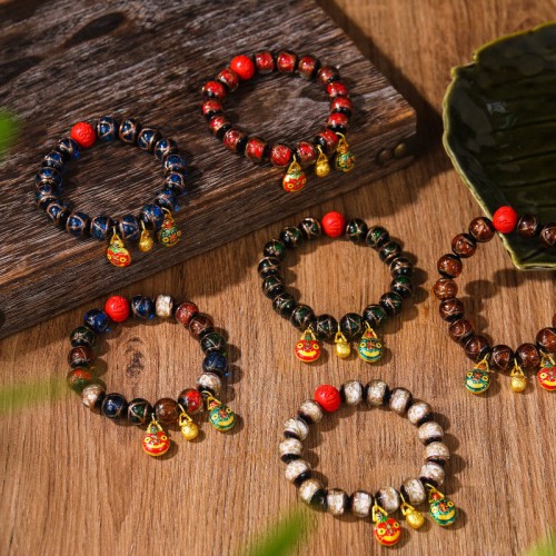 Swallowing Beast Cinnabar Bead Bracelet
