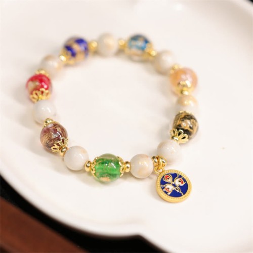 Tibetan Five Gods of Wealth Liuli Glass Bracelet Tibetan Five Gods of Wealth Liuli Glass Bracelet
