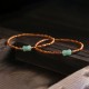Olive Pit Green Aventurine Bamboo Luck Bracelet
