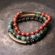 Red Jasper Moss Agate Black Obsidian Peace Bracelet Red Jasper Moss Agate Black Obsidian Peace Bracelet