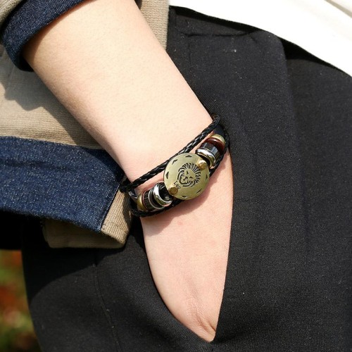 12 Constellations Hematite Leather Bracelet 12 Constellations Hematite Leather Bracelet