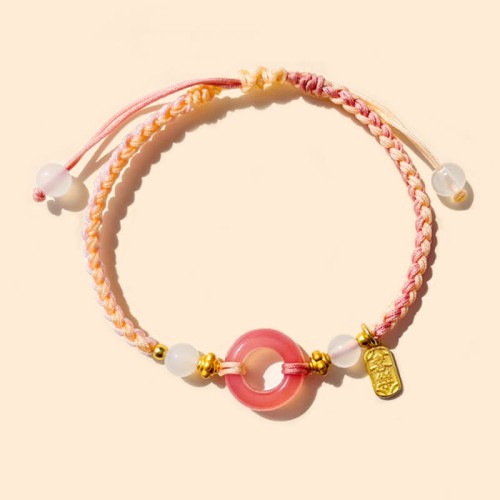 Peace Agate Peace Buckle Braided Bracelet Peace Agate Peace Buckle Braided Bracelet