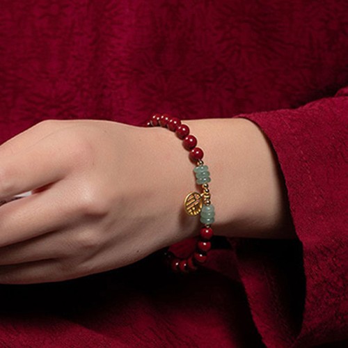 Cinnabar Green Aventurine Luck Blessing Bracelet
