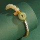 Sterling Silver Hetian Jade Luck Bracelet