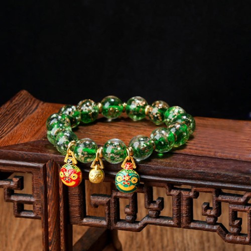 Gold Swallowing Beast Fluorescent Liuli Glass Success Bracelet Gold Swallowing Beast Fluorescent Liuli Glass Success Bracelet