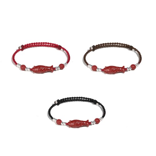 925 Silver Koi Fish Cinnabar Copper Coin Bracelet 925 Silver Koi Fish Cinnabar Copper Coin Bracelet