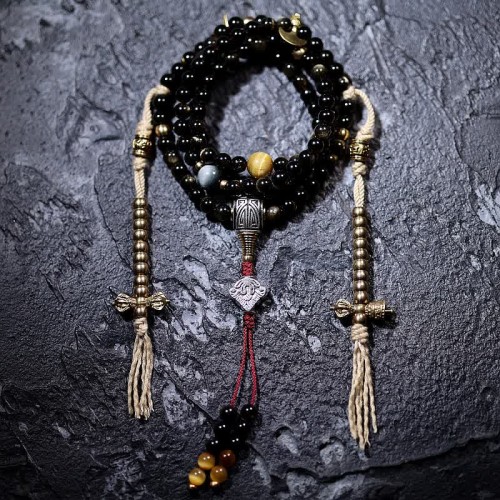 108 Mala Beads Gold Sheen Obsidian Wealth Bracelet 108 Mala Beads Gold Sheen Obsidian Wealth Bracelet