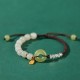 Sterling Silver Hetian Jade Luck Bracelet