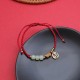 Jade Fu Character Charm Luck Red Rope Bracelet