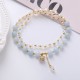 Amethyst Aquamarine Strawberry Quartz Peace Bracelet Amethyst Aquamarine Strawberry Quartz Peace Bracelet
