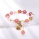Strawberry Quartz Crystal Money Bag Bracelet
