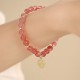 14K Gold Plated Strawberry Quartz Fu Charm Bracelet 14K Gold Plated Strawberry Quartz Fu Charm Bracelet