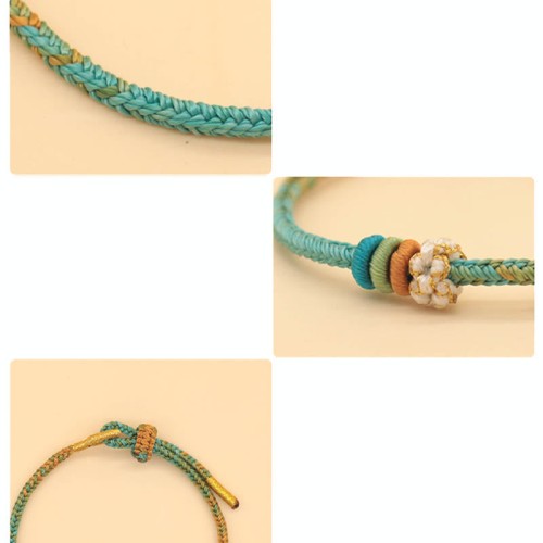 Peach Blossom Knot Luck Braided Bracelet