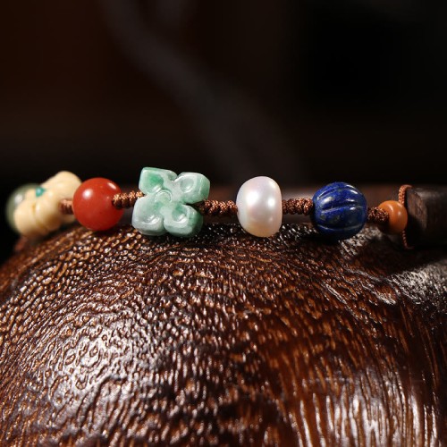 Agarwood Hetian Jade Crystal Strength Bracelet Agarwood Hetian Jade Crystal Strength Bracelet