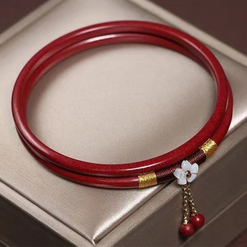 Cinnabar Flower Blessing Bangle Bracelet Cinnabar Flower Blessing Bangle Bracelet