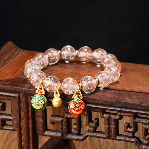 Gold Swallowing Beast Fluorescent Liuli Glass Success Bracelet Gold Swallowing Beast Fluorescent Liuli Glass Success Bracelet