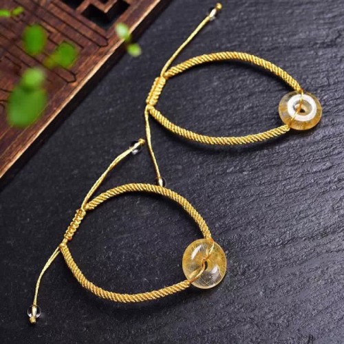 Citrine Peace Buckle Happiness Braided Bracelet Citrine Peace Buckle Happiness Braided Bracelet