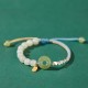 Sterling Silver Hetian Jade Luck Bracelet