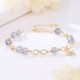 14K Gold Plated Strawberry Quartz M枚bius Loop Bracelet