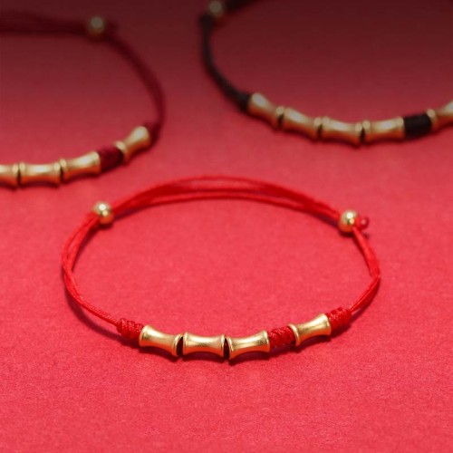 925 Silver Bamboo Design Protection Luck Braided Bracelet 925 Silver Bamboo Design Protection Luck Braided Bracelet