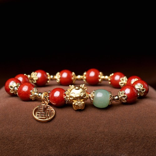 Year of the Dragon Cinnabar Blessing Bracelet