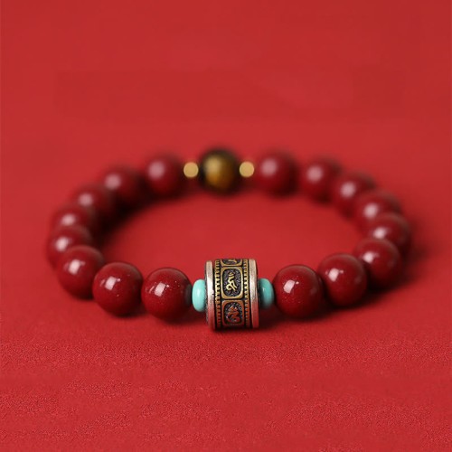 925 Silver Buddha Cinnabar Om Mani Padme Hum Bracelet 925 Silver Buddha Cinnabar Om Mani Padme Hum Bracelet