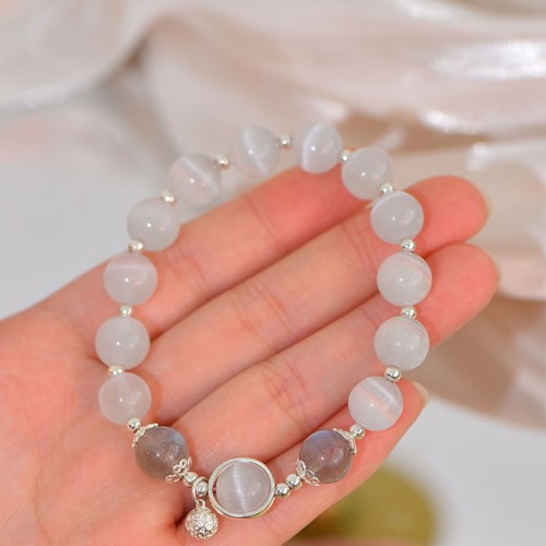 925 Silver Cat Eye Moonstone Love Bracelet 925 Silver Cat Eye Moonstone Love Bracelet
