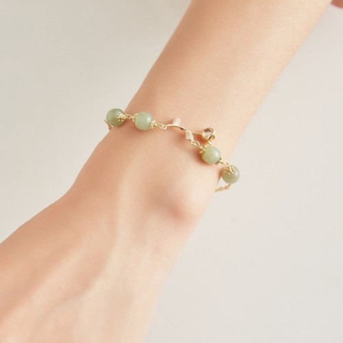 Gold Plated Hetian Jade Golden Rose Luck Bracelet Gold Plated Hetian Jade Golden Rose Luck Bracelet