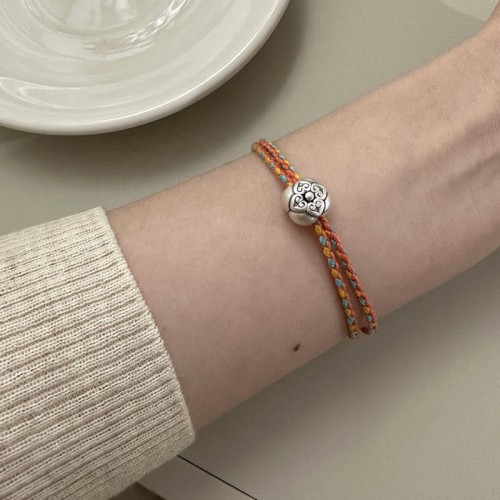 999 Sterling Silver Persimmon Luck Braided Bracelet 999 Sterling Silver Persimmon Luck Braided Bracelet