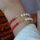 14K Gold Plated Pearl Luck Red String Bracelet 14K Gold Plated Pearl Luck Red String Bracelet