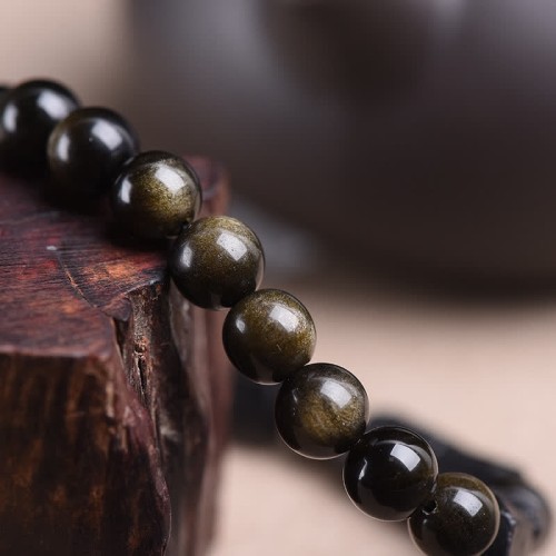Gold Sheen Obsidian Black Tourmaline Wealth Bracelet Gold Sheen Obsidian Black Tourmaline Wealth Bracelet