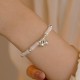 Silver White Jade Bamboo Bell Charm Bracelet Silver White Jade Bamboo Bell Charm Bracelet