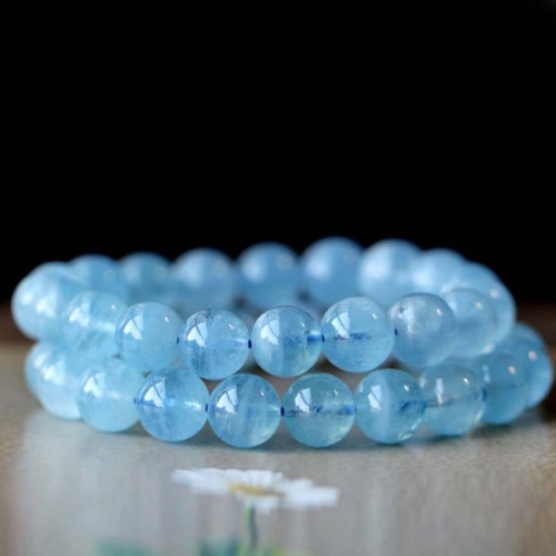 Aquamarine Amber Beads Serenity Healing Bracelet Aquamarine Amber Beads Serenity Healing Bracelet