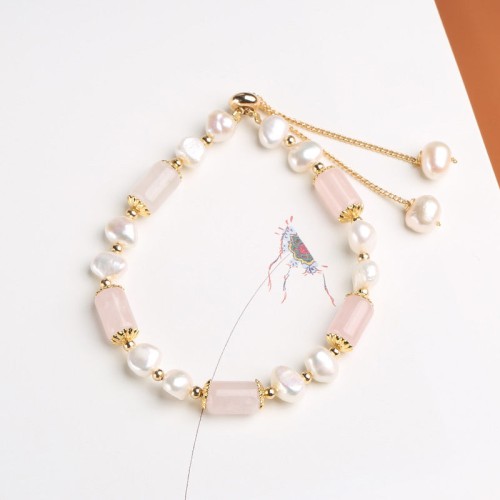 Green Aventurine Pearl Pink Crystal Luck Bracelet Green Aventurine Pearl Pink Crystal Luck Bracelet