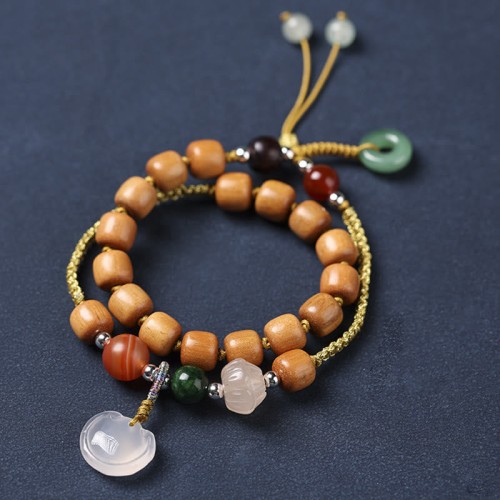 Chalcedony Peace Buckle Soothing Double Wrap Bracelet