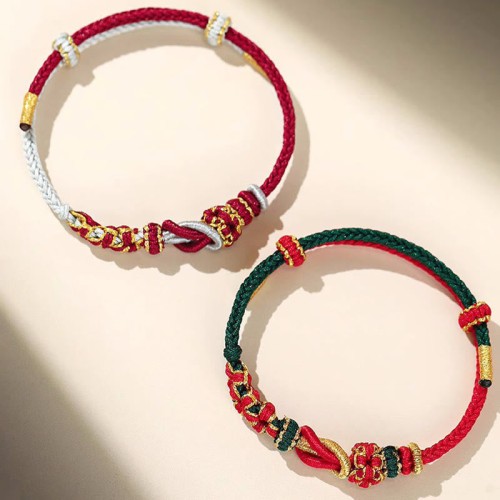 Handmade Peach Blossom Peace Knot Luck Bracelet