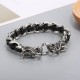 Dragon Leather Titanium Steel Luck Braided Bracelet Dragon Leather Titanium Steel Luck Braided Bracelet