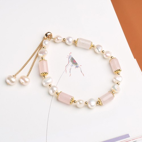 Green Aventurine Pearl Pink Crystal Luck Bracelet Green Aventurine Pearl Pink Crystal Luck Bracelet