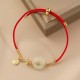 18K Gold Hetian Jade Luck Red Rope Bracelet 18K Gold Hetian Jade Luck Red Rope Bracelet