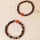 Silver Sheen Obsidian Cinnabar Koi Fish Protection Bracelet