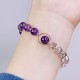 Amethyst Four Leaf Clover Healing Bracelet Amethyst Four Leaf Clover Healing Bracelet