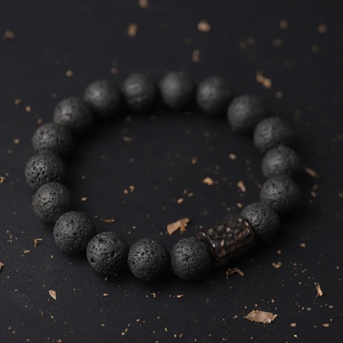 Lava Rock Ebony Wood Tiger Eye Bracelet Lava Rock Ebony Wood Tiger Eye Bracelet
