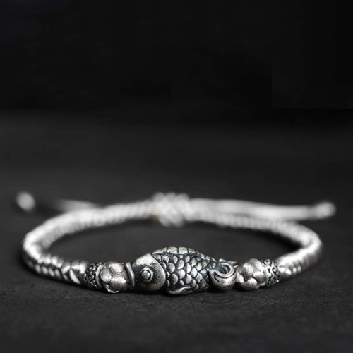 Silver Luck Koi Fish String Bracelet Silver Luck Koi Fish String Bracelet