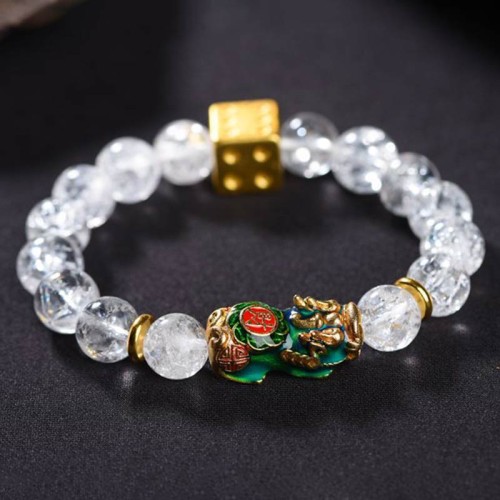 Color-Changing Pixiu White Crystal Wealth Bracelet