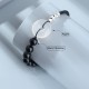 925 Sterling Silver Black Obsidian Agate Strength Bracelet 925 Sterling Silver Black Obsidian Agate Strength Bracelet
