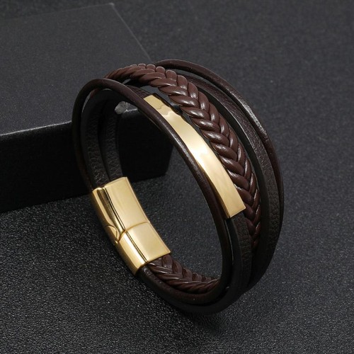 Simple Titanium Steel Leather Luck Bracelet Simple Titanium Steel Leather Luck Bracelet