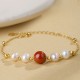 925 Sterling Silver Pearl Cinnabar Healing Bracelet 925 Sterling Silver Pearl Cinnabar Healing Bracelet