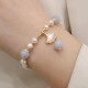 Aquamarine Pearl Ginkgo Leaf Butterfly Charm Bracelet Aquamarine Pearl Ginkgo Leaf Butterfly Charm Bracelet